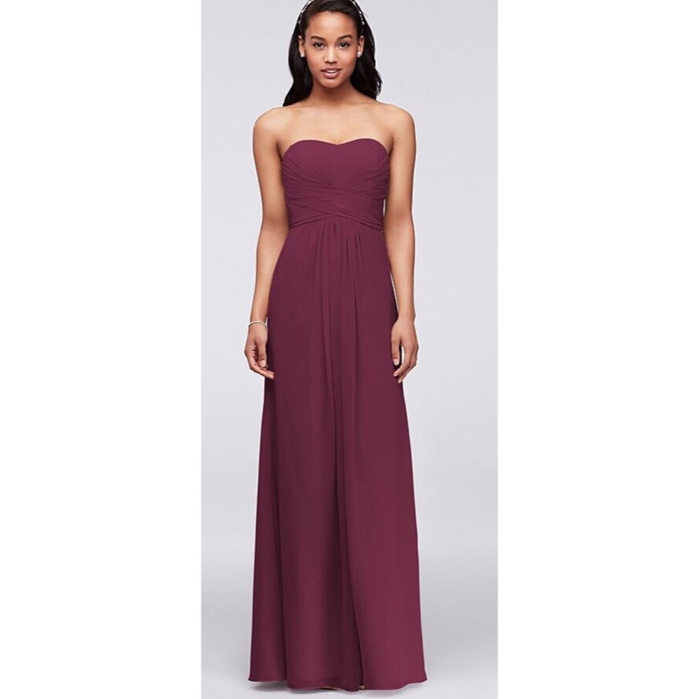 COPY - Long Strapless Chiffon Dress and Pleated B…